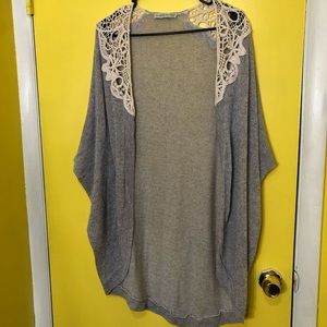 Abercrombie Gray Crochet Cardigan